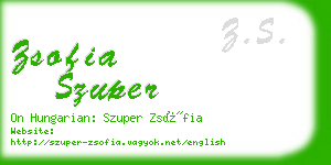 zsofia szuper business card
